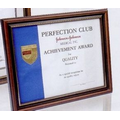 8.5"x11" Deluxe Polished Hardwood Certificate Frame w/ Walnut Stain